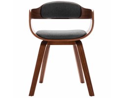 Eetkamerstoel | Eettafelstoelen | Dining Stoelen gebogen hout en stof donkergrijs