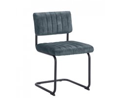 Eetkamerstoel Epse - Velvet - Blauw - 50x84x55 cm (BxHxD)