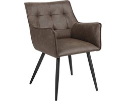 Eetkamerstoel - Ergonomische stoel - Comfortabele zit - Schuim met hoge dichtheid - Stevig metalen frame - Veelzijdig ontwerp - 57 cm x 80 cm x 57 cm