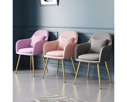 Eetkamerstoel Fauteuil - Comfortabele Zit - Stijlvol Wonen - Ergonomisch Gebogen - Max 150 kg - Paars