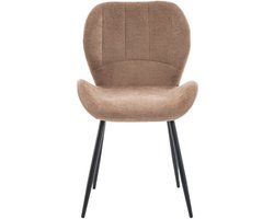 Eetkamerstoel Flor - Stof - Bruin/Taupe - 52 x 87 x 58 cm (BxHxD)