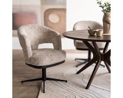 Eetkamerstoel Friso liver Taupe - draaibaar 360 - Unique Collection - eetkamerstoelen set van 2