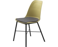 Eetkamerstoel Geel - Stof/Textiel - 54x47x83cm - Zithoogte 47cm - Set van 2