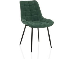 Eetkamerstoel / gestoffeerde stoel ELARIS stof petrol hjh LIVING