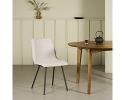 Eetkamerstoel Hemert - Stof - Grijs - 48x88x62 cm (BxHxD)