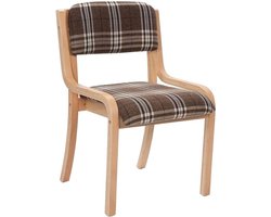 Eetkamerstoel Hout - Comfortabele stoel - Stijlvol Zitten - Gekromd frame ontwerp - 53 x 58 x 83.5 cm - Multicolor