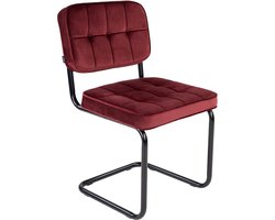 Eetkamerstoel Ivy - rood - modern en hoogwaardig - fluweel en metaal - verkrijgbaar in vele kleuren