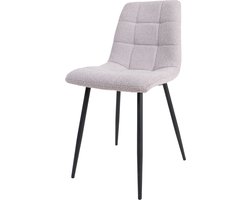 Eetkamerstoel Jenna - Bouclé - Naturel - Moderne Kuipstoel in Hotel Chique / Scandinavische Stijl