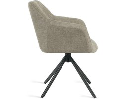 Eetkamerstoel Jesse Linnen Taupe - Giga Meubel - Set van 2