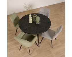 Eetkamerstoel Kaavi - Stof - Groen - 46 x 84 x 62 cm (BxHxD)