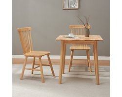 Eetkamerstoel Karmoy 2-delige set 89x46x52 cm naturel [en.casa]