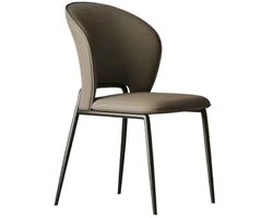 Eetkamerstoel - keukenstoel - Open Rugleuning - 45x50x84 cm - Zonder armleuning - Microvezel Leer & 316L Koolstofstaal - Kunstleer - Ergonomisch - Hoge rugleuning - Metalen poten - Slijtvast en Vuilafstotend - Modern Design - Khaki