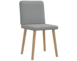 Eetkamerstoel – Keukenstoel – Woonkamerstoel – Bureaustoel – Retro Stoel – Set Van 2 – Lichtgrijs Stof – Comfortabel Schuim