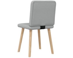 Eetkamerstoel – Keukenstoel – Woonkamerstoel – Bureaustoel – Retro Stoel – Set Van 2 – Lichtgrijs Stof – Comfortabel Schuim