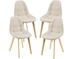 Eetkamerstoel Kopparberg 86x53x47 cm set van 4 beige