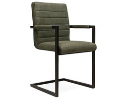 Eetkamerstoel Kortrijk met armleuning - groen