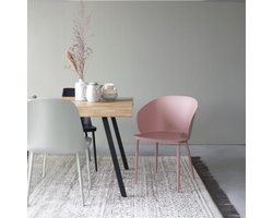 Eetkamerstoel Kunststof Roze - 57x53,5x81cm - Modern - Set van 2