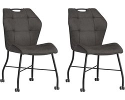 Eetkamerstoel Lee - Antraciet (set van 2 stuks)