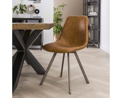 Eetkamerstoel leer Bruin - Draaggewicht125kg - Urban/Chic - Set van 4