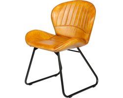 Eetkamerstoel - leer stoel cognac - set van 2, set van 4 of set van 6