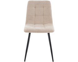 Eetkamerstoel Lier - Stof - Beige - 44 x 87 x 54 cm (BxHxD)