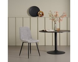 Eetkamerstoel Lier - Stof - Grijs - 44 x 87 x 54 cm (BxHxD)