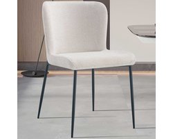 Eetkamerstoel Lisa luxestof beige | 50 x 62 x 85 cm | set van 2