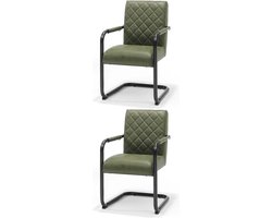 Eetkamerstoel Lynn - set van 2- Micro Leder Groen