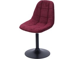Eetkamerstoel MCW-A60, keukenstoel Stoel Draaistoel, staal MVG Stof/textiel Chenille (465 g/m²) ~ bordeauxrood
