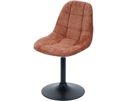 Eetkamerstoel MCW-A60, keukenstoel Stoel Draaistoel, staal MVG Stof/textiel Chenille (465 g/m²) ~ terracotta