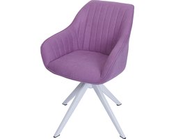 Eetkamerstoel MCW-K27, keukenstoel Stoel met armleuningen, draaibaar stof/textiel ~ paars