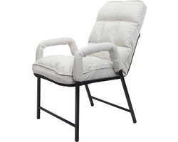 Eetkamerstoel MCW-K40, stoel gestoffeerd, belastbaarheid 160kg rugleuning verstelbaar metaal ~ stof/textiel crème-beige