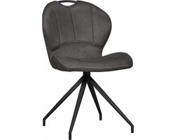 Eetkamerstoel Meerkerk - Stof - Grijs - 54x86x61 cm (BxHxD)