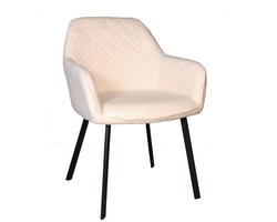 Eetkamerstoel met armleuning Yurgan teddy gebroken wit eetstoel draaibare stoel zetel