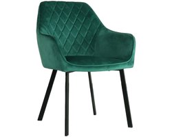 Eetkamerstoel met armleuning Yurgan velvet groen eetstoel zetel