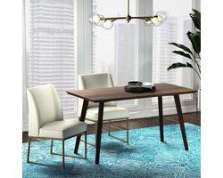 Eetkamerstoel – Meuble Paris Moderne - Wit - Paris Moderne Design Stoel Messing - Medahomestore