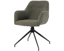 Eetkamerstoel Miami - Groen - set - Set van 6 - Stof - Scandinavisch & Basic