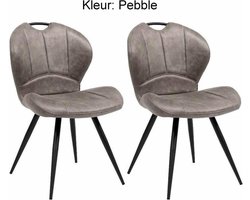 Eetkamerstoel Miracle - Pebble (set van 2 stuks)