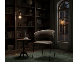 Eetkamerstoel modern Moss Micro Suede | Luxe design stoel met zwart metalen frame – Industrialhome