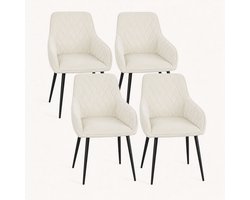 Eetkamerstoel Mylou- set van 4 - velvet beige- zetelsenbedden Tafel en Stoel