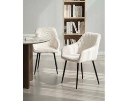 Eetkamerstoel Mylou- velvet beige- zetelsenbedden Tafel en Stoel