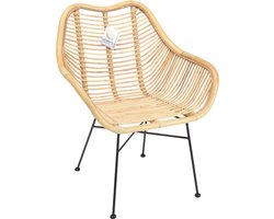 Eetkamerstoel naturel - kuipstoel - arm stoel - fauteuil - 60X60XH90CM - stoel kubus