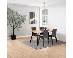 Eetkamerstoel Nordic set 4 stoelen stof grijs