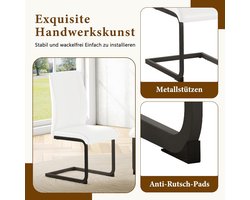 Eetkamerstoel Novihome Urban Duo 2er Set – Moderne Kunstleren Stoelen met Metalen Frame en Voetsteun, 100kg Belastbaar, Zwart & Wit, Stijlvolle Esszimmerstoelen voor Keuken, Eetkamer, Woonkamer en Bar