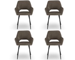 Eetkamerstoel Origny Taupe Velvet Set van 4