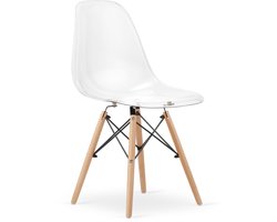 Eetkamerstoel OSAKA - Transparant - Beukenhouten Poten - Stijlvol en Ergonomisch - Tijdloos Design, Max. 120 kg