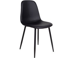 Eetkamerstoel PU leer Zwart - 50x47x88cm - Draaggewicht 120kg - Set van 2
