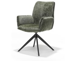 Eetkamerstoel Puck - 180° draaibaar - Auto return - Perfect Harmony Stof - Moss Groen