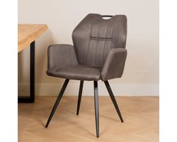 Eetkamerstoel Puck | Antraciet Microvezel