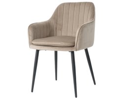 Eetkamerstoel Reno - Lichtbruin - Set - Set van 6 - Velvet - Scandinavisch & Basic
